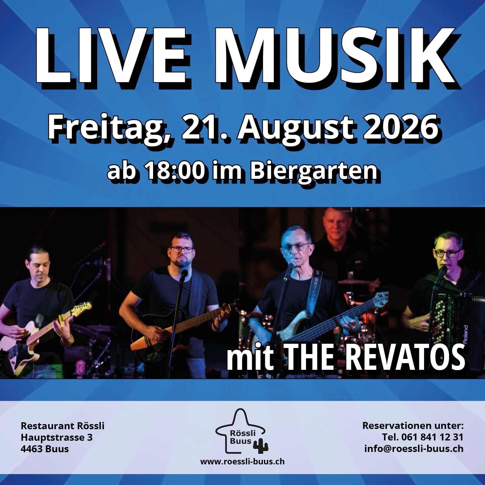 Live Musik im Biergarten       Fr. 21. August 2026